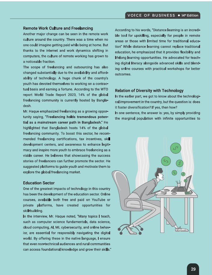 Voice of Business interview, page 29