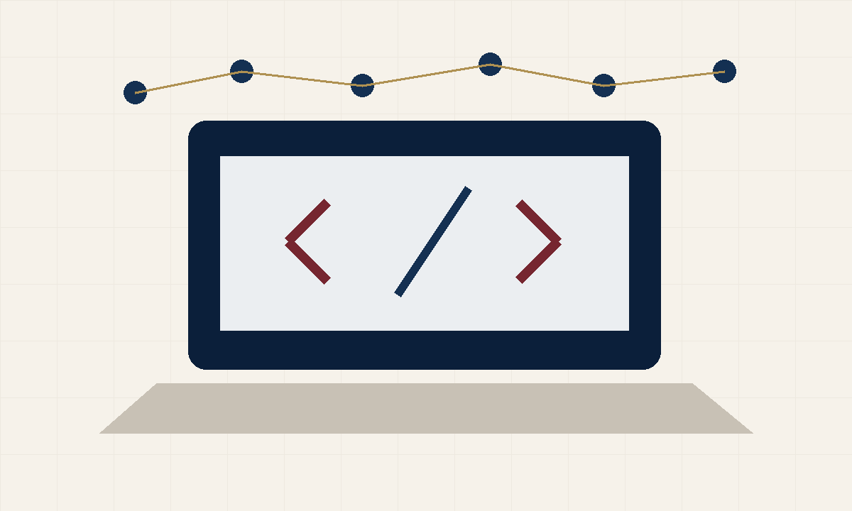Computer and code graphic representing computer science foundations