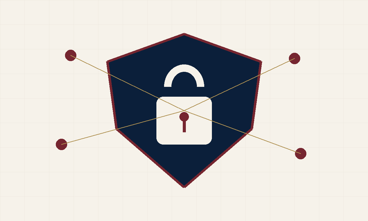 Shield and network graphic representing cybersecurity learning